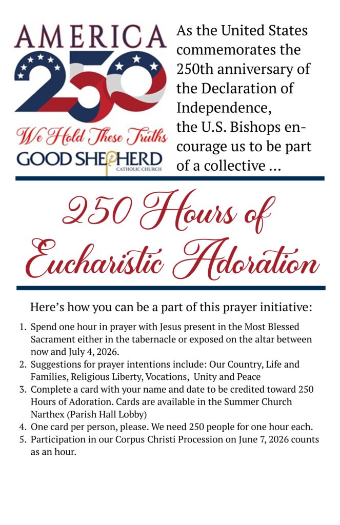 250 Hours of Eucharistic Adoration